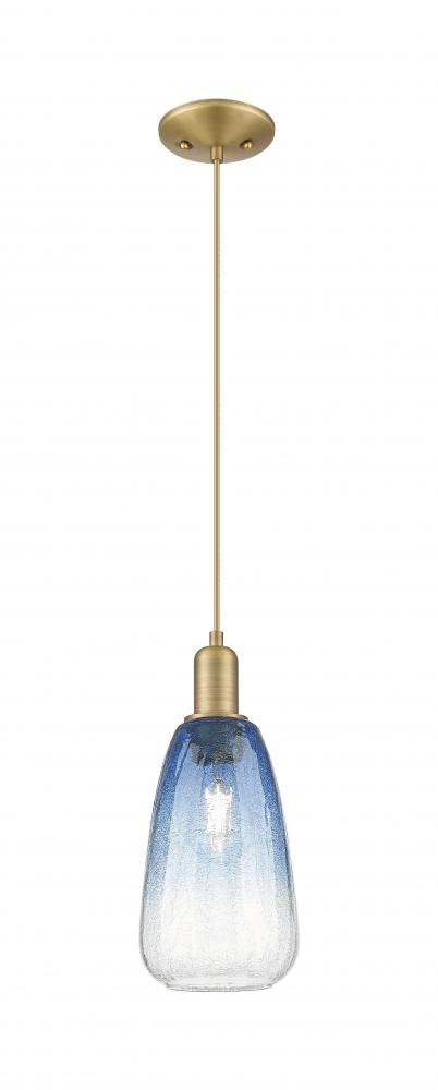 Brookhaven Almond - 1 Light - 6 inch - Brushed Brass - Cord hung - Mini Pendant