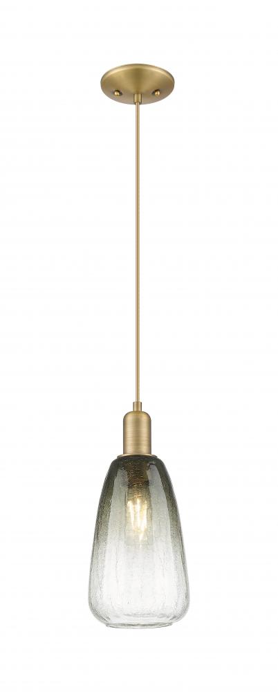 Brookhaven Almond - 1 Light - 6 inch - Brushed Brass - Cord hung - Mini Pendant
