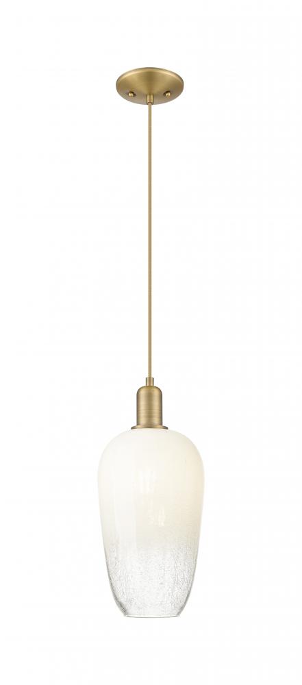 Brookhaven Flute - 1 Light - 6 inch - Brushed Brass - Cord hung - Mini Pendant