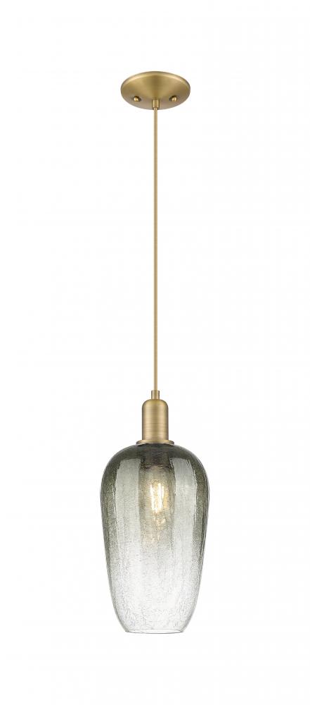 Brookhaven Flute - 1 Light - 6 inch - Brushed Brass - Cord hung - Mini Pendant