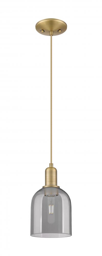 Bella - 1 Light - 6 inch - Brushed Brass - Cord hung - Mini Pendant