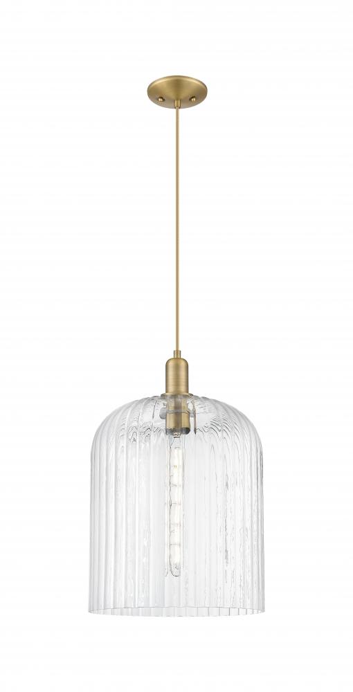 Bridal Veil - 1 Light - 12 inch - Brushed Brass - Cord hung - Mini Pendant