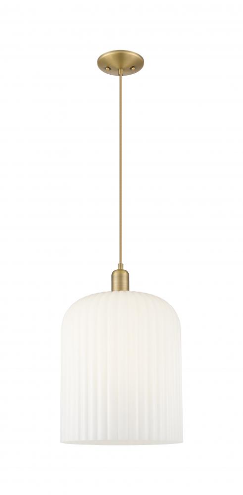 Bridal Veil - 1 Light - 12 inch - Brushed Brass - Cord hung - Mini Pendant