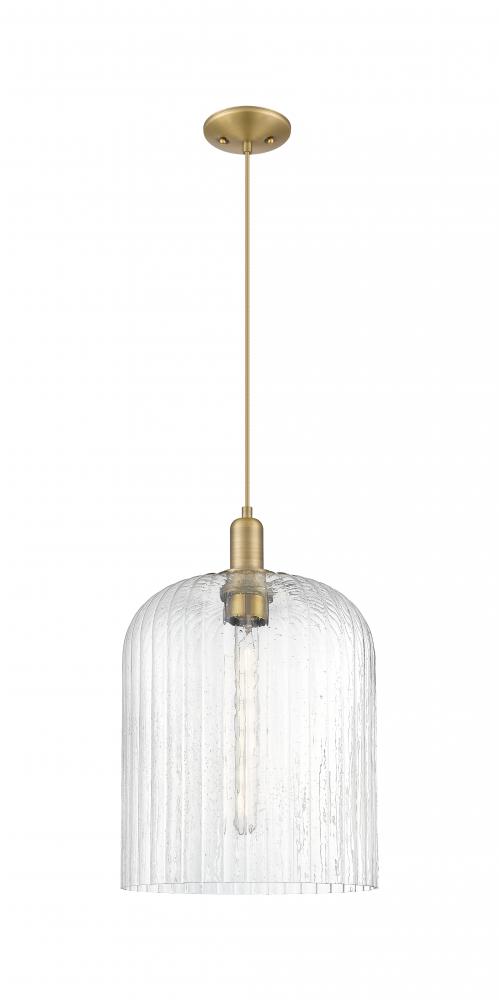 Bridal Veil - 1 Light - 12 inch - Brushed Brass - Cord hung - Mini Pendant