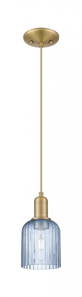 Bridal Veil - 1 Light - 6 inch - Brushed Brass - Cord hung - Mini Pendant