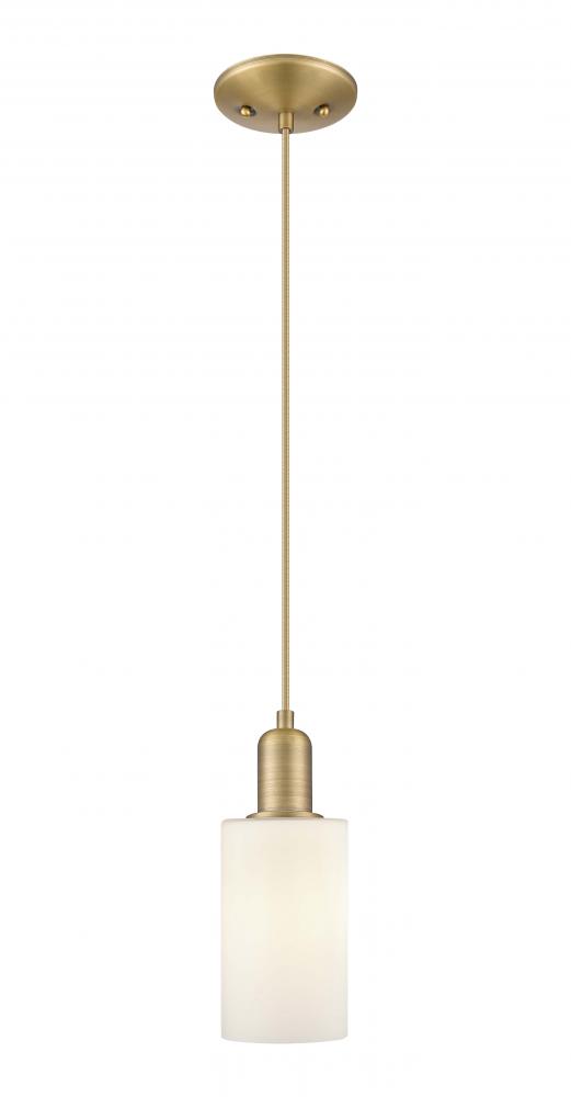Clymer - 1 Light - 4 inch - Brushed Brass - Cord hung - Mini Pendant