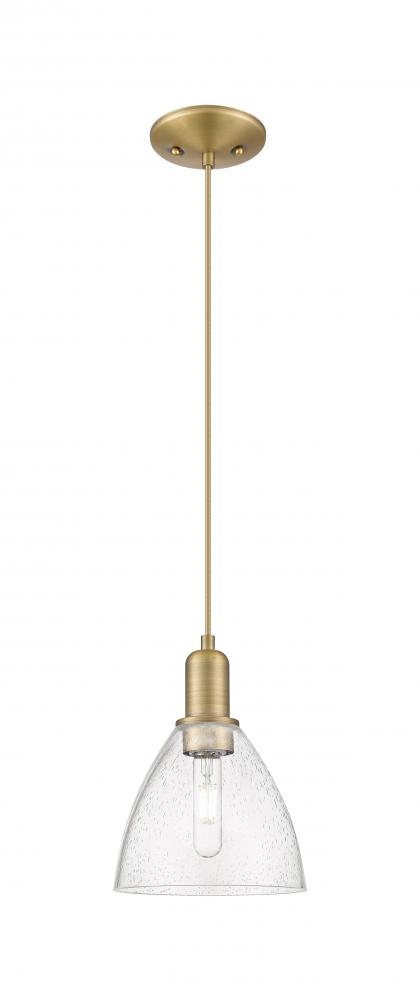 Bristol - 1 Light - 8 inch - Brushed Brass - Cord hung - Mini Pendant