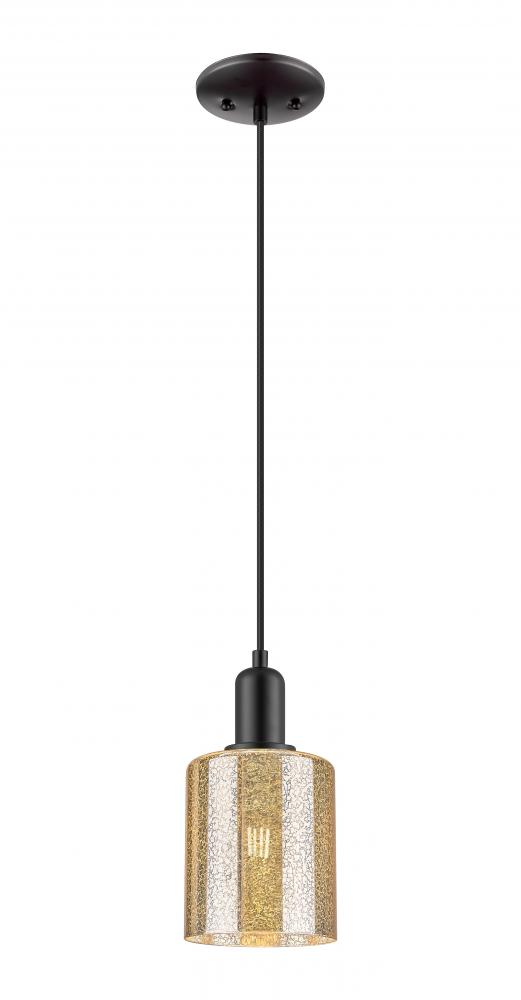 Cobbleskill - 1 Light - 5 inch - Matte Black - Cord hung - Mini Pendant