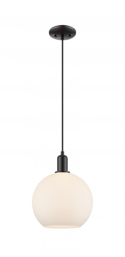 Athens - 1 Light - 10 inch - Matte Black - Cord hung - Mini Pendant