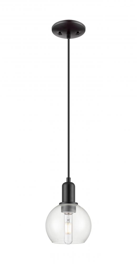 Athens - 1 Light - 6 inch - Matte Black - Cord hung - Mini Pendant