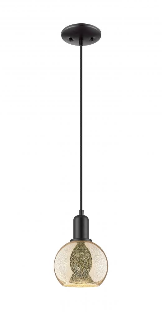 Athens - 1 Light - 8 inch - Matte Black - Cord hung - Mini Pendant
