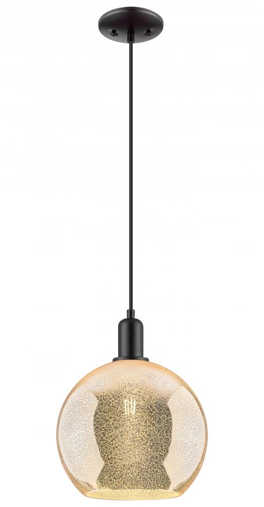 Athens - 1 Light - 10 inch - Matte Black - Cord hung - Mini Pendant