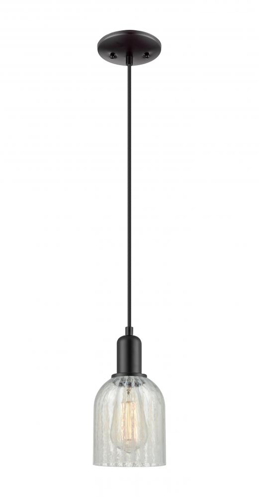 Caledonia - 1 Light - 5 inch - Matte Black - Cord hung - Mini Pendant
