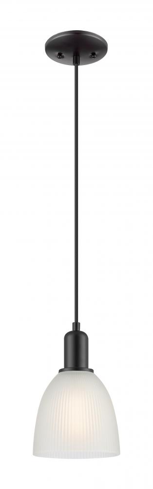 Castile - 1 Light - 6 inch - Matte Black - Cord hung - Mini Pendant