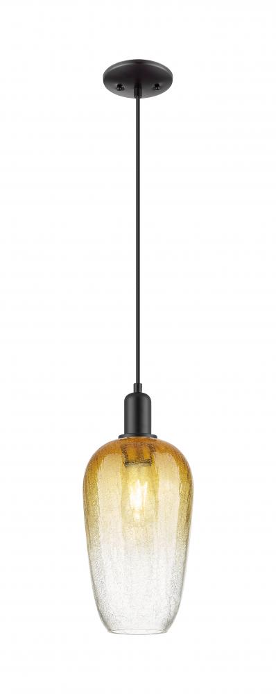 Brookhaven Flute - 1 Light - 6 inch - Matte Black - Cord hung - Mini Pendant