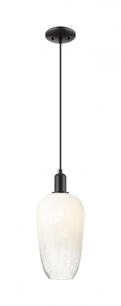 Brookhaven Flute - 1 Light - 6 inch - Matte Black - Cord hung - Mini Pendant