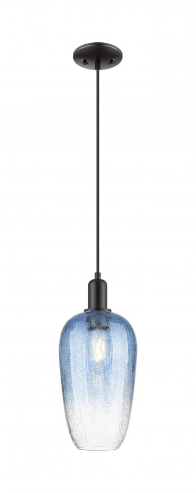 Brookhaven Flute - 1 Light - 6 inch - Matte Black - Cord hung - Mini Pendant