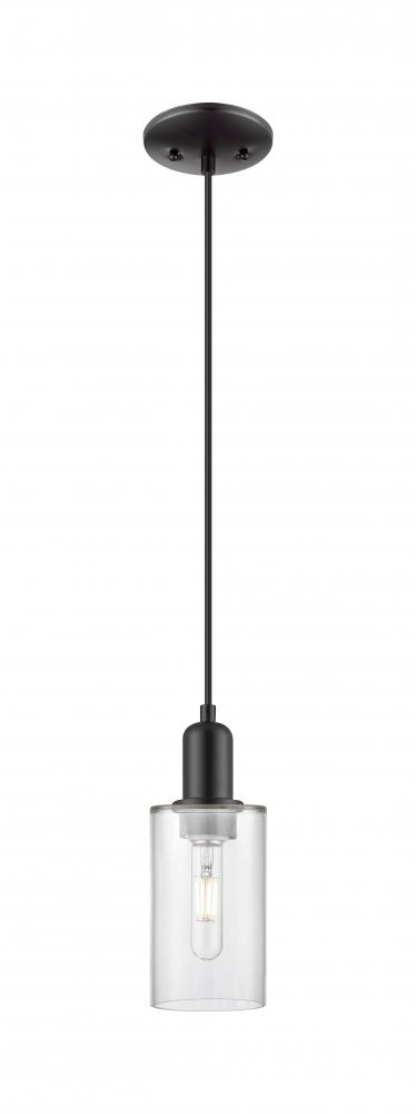 Clymer - 1 Light - 4 inch - Matte Black - Cord hung - Mini Pendant