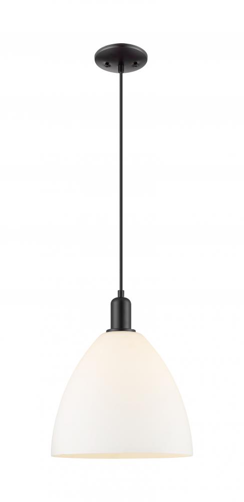 Bristol - 1 Light - 12 inch - Matte Black - Cord hung - Mini Pendant