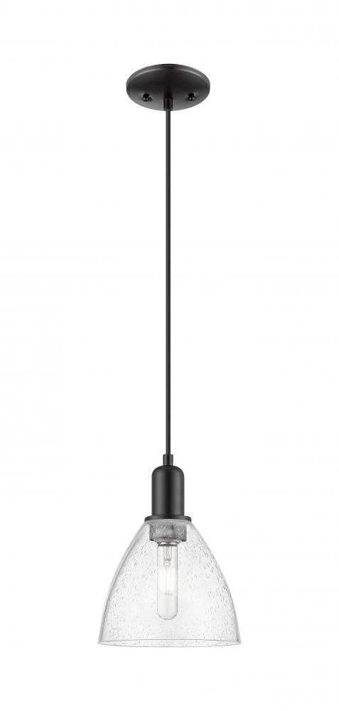 Bristol - 1 Light - 8 inch - Matte Black - Cord hung - Mini Pendant