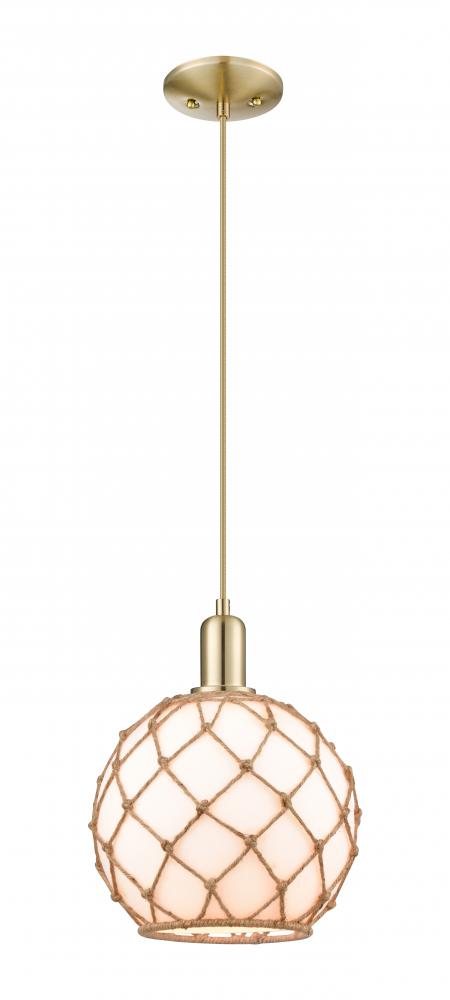 Farmhouse Rope - 1 Light - 10 inch - Champagne Bronze - Cord hung - Mini Pendant