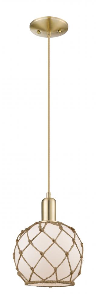 Farmhouse Rope - 1 Light - 8 inch - Champagne Bronze - Cord hung - Mini Pendant