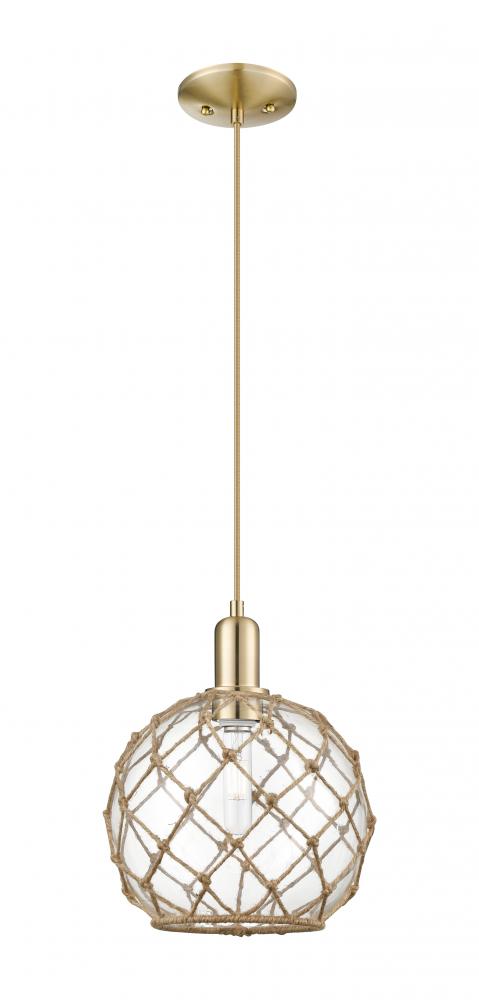 Farmhouse Rope - 1 Light - 10 inch - Champagne Bronze - Cord hung - Mini Pendant