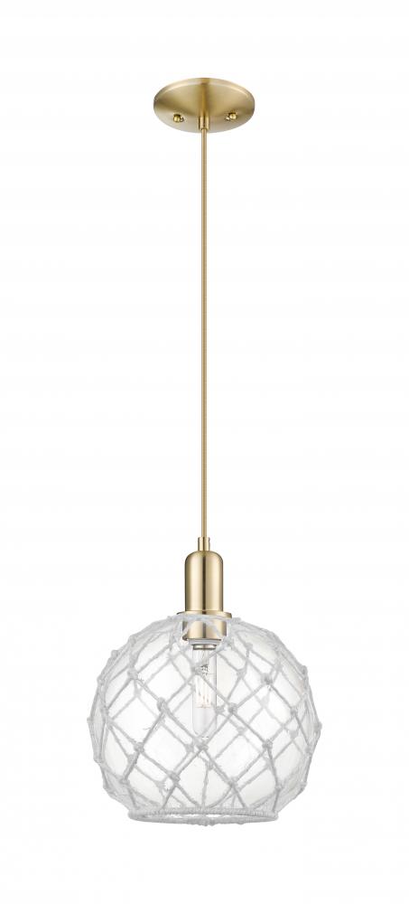 Farmhouse Rope - 1 Light - 10 inch - Champagne Bronze - Cord hung - Mini Pendant