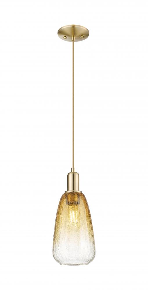 Brookhaven Almond - 1 Light - 6 inch - Champagne Bronze - Cord hung - Mini Pendant