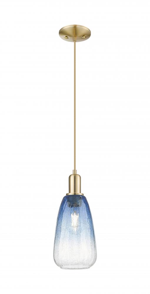 Brookhaven Almond - 1 Light - 6 inch - Champagne Bronze - Cord hung - Mini Pendant