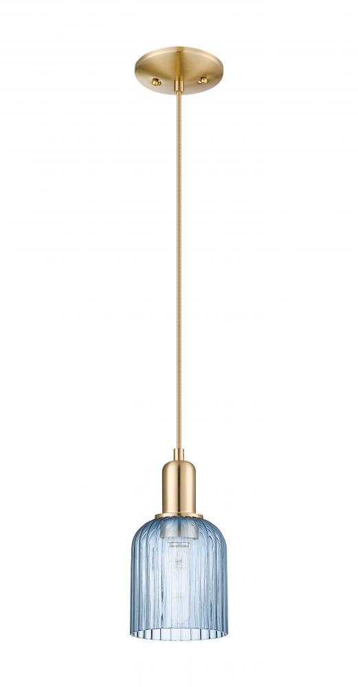 Bridal Veil - 1 Light - 6 inch - Champagne Bronze - Cord hung - Mini Pendant