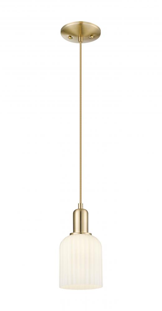 Bridal Veil - 1 Light - 6 inch - Champagne Bronze - Cord hung - Mini Pendant