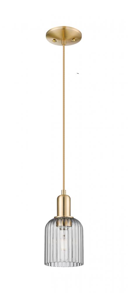 Bridal Veil - 1 Light - 6 inch - Champagne Bronze - Cord hung - Mini Pendant