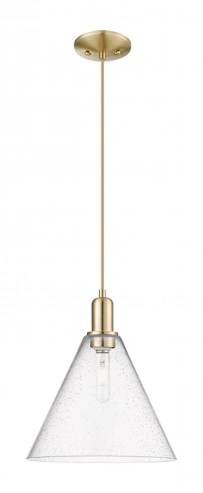 Berkshire Glass - 1 Light - 12 inch - Champagne Bronze - Cord hung - Mini Pendant