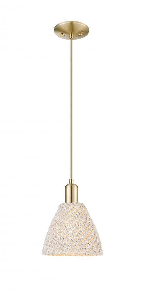 Bristol Natural - 1 Light - 6 inch - Champagne Bronze - Cord hung - Mini Pendant
