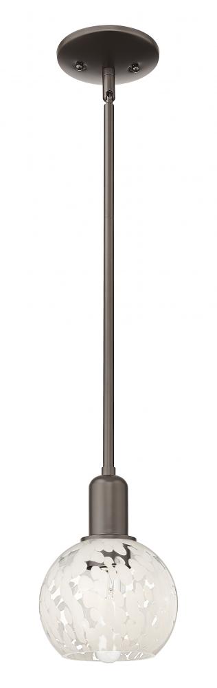 White Mouchette - 1 Light - 6 inch - Oil Rubbed Bronze - Cord hung - Mini Pendant
