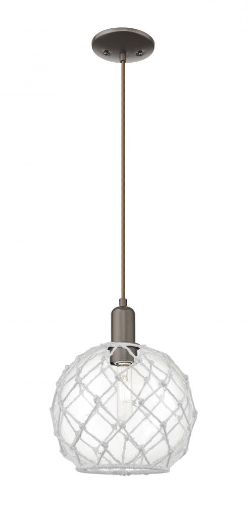 Farmhouse Rope - 1 Light - 10 inch - Oil Rubbed Bronze - Cord hung - Mini Pendant