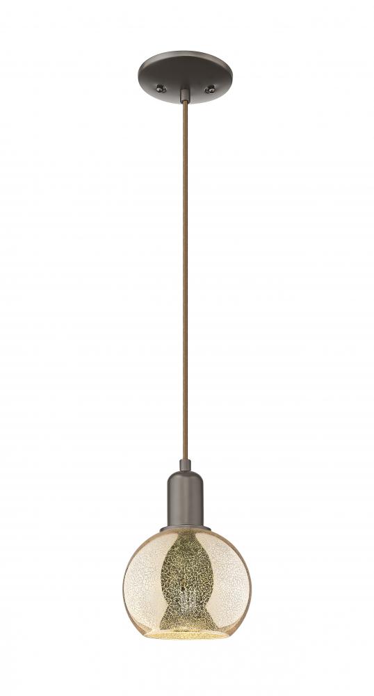 Athens - 1 Light - 6 inch - Oil Rubbed Bronze - Cord hung - Mini Pendant
