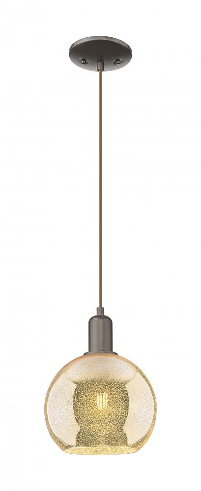 Athens - 1 Light - 8 inch - Oil Rubbed Bronze - Cord hung - Mini Pendant