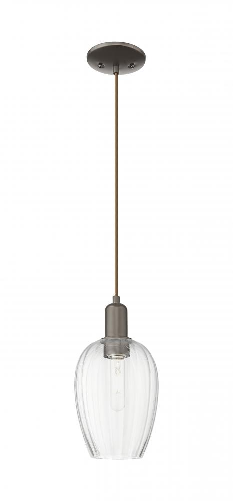 Preston Flute - 1 Light - 6 inch - Oil Rubbed Bronze - Cord hung - Mini Pendant