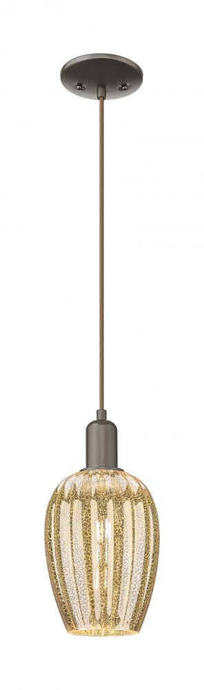 Preston Flute - 1 Light - 6 inch - Oil Rubbed Bronze - Cord hung - Mini Pendant