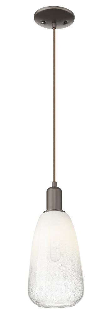Brookhaven Almond - 1 Light - 6 inch - Oil Rubbed Bronze - Cord hung - Mini Pendant