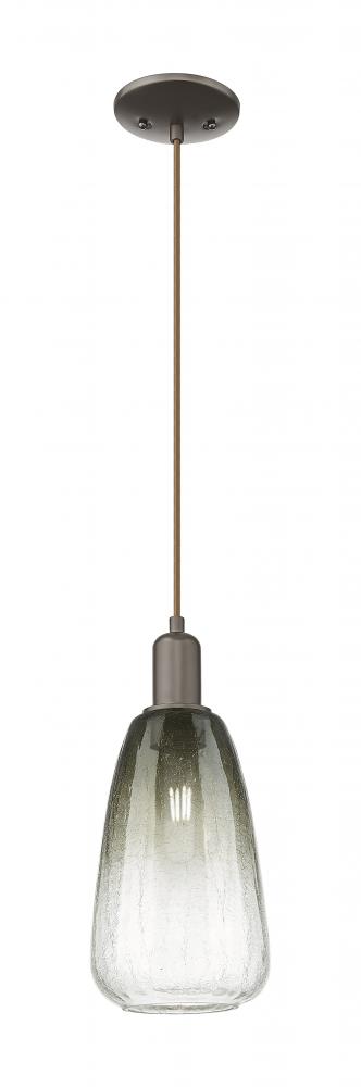 Brookhaven Almond - 1 Light - 6 inch - Oil Rubbed Bronze - Cord hung - Mini Pendant