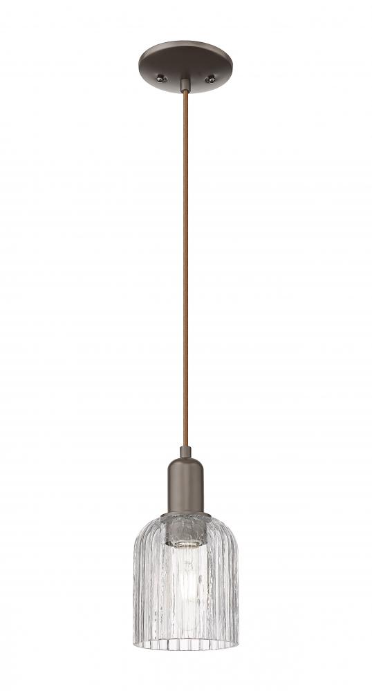 Bridal Veil - 1 Light - 6 inch - Oil Rubbed Bronze - Cord hung - Mini Pendant