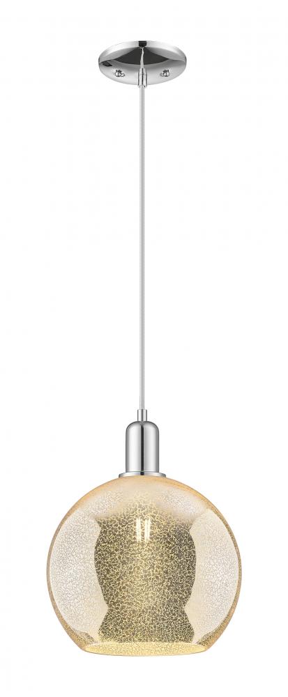 Athens - 1 Light - 10 inch - Polished Chrome - Cord hung - Mini Pendant