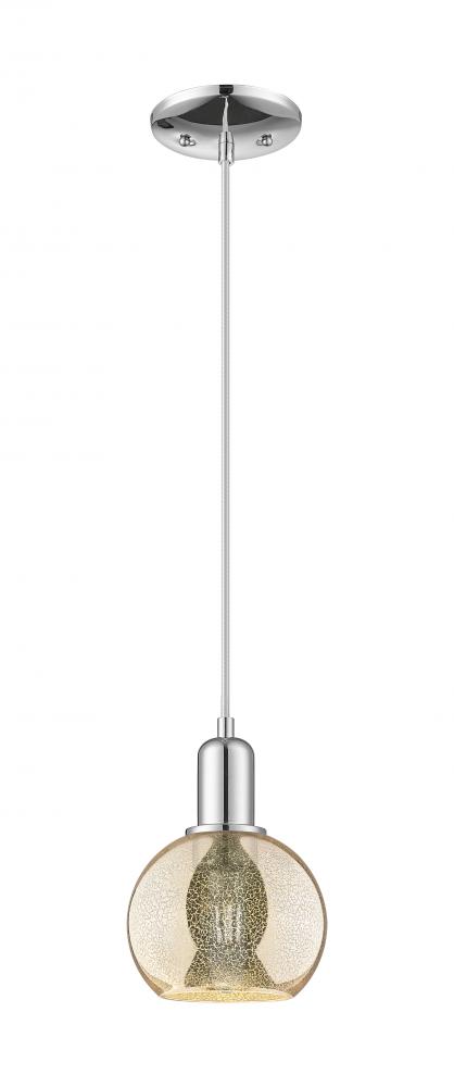 Athens - 1 Light - 6 inch - Polished Chrome - Cord hung - Mini Pendant