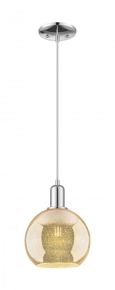 Athens - 1 Light - 8 inch - Polished Chrome - Cord hung - Mini Pendant