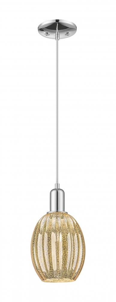 Preston Bulb - 1 Light - 6 inch - Polished Chrome - Cord hung - Mini Pendant