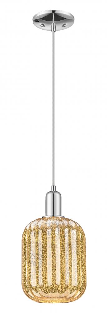 Preston Cylinder - 1 Light - 6 inch - Polished Chrome - Cord hung - Mini Pendant