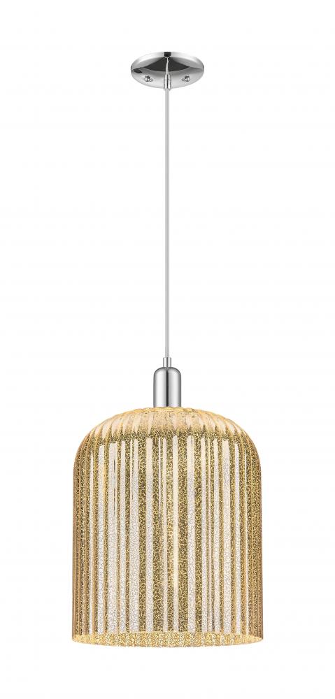 Bridal Veil - 1 Light - 12 inch - Polished Chrome - Cord hung - Mini Pendant